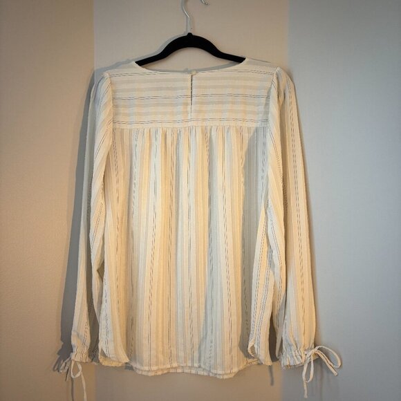 Loft long sleeve flowy cream blouse - Picture 4 of 7